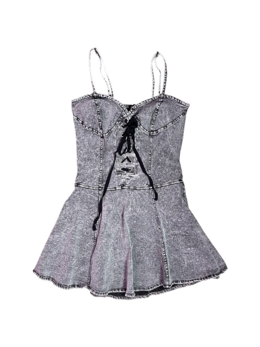 Hot Topic Social Collision Acid Wash Denim Mini Dress Women’s Small